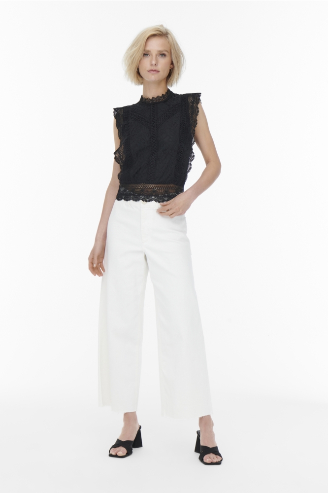 ONLKARO S/L LACE TOP WVN 15204604 BLACK